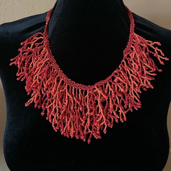 Huichol - Red Coral - Necklace - Picture 1 of 2